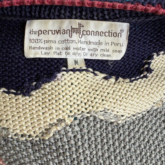 Peruvian Connection Vintage Button Up Cardigan Size Medium - Picture 9 of 9